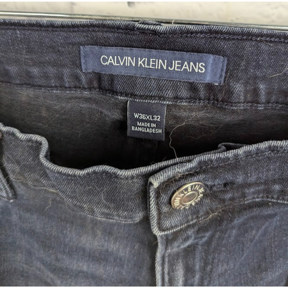 Calvin Klein Men's Jeans Dark Wash RInse CKJ 035 Straight Leg Size 36W 32L - Picture 4 of 4